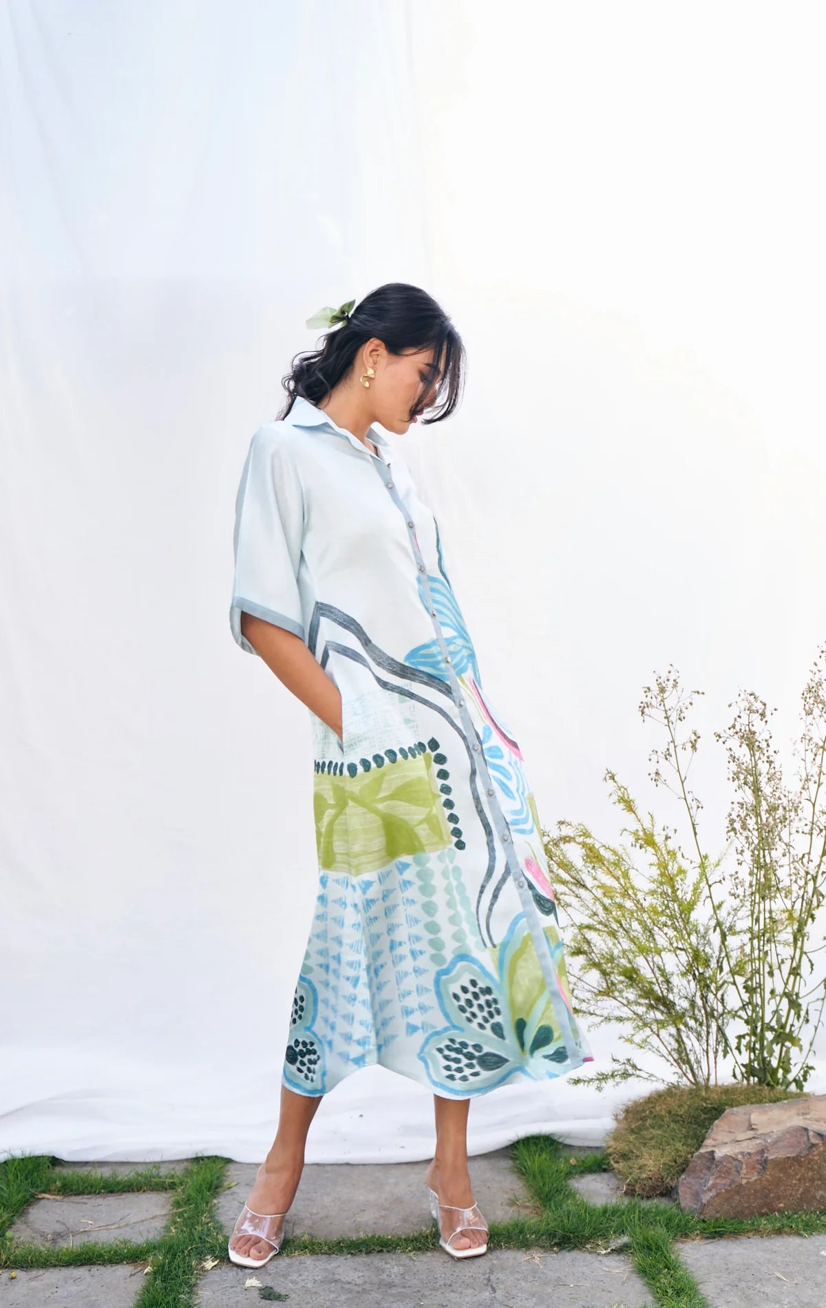 Artistic Stroke Inspired Midi Dress
