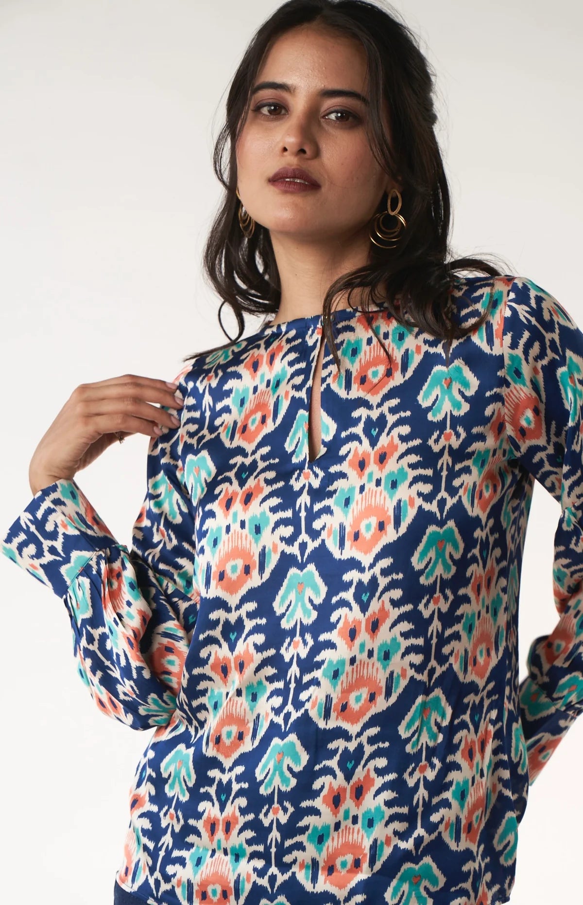 Azure Bemberg Satin Classic Shirt