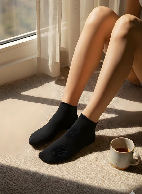 Classic Black Comfort Ankle Socks