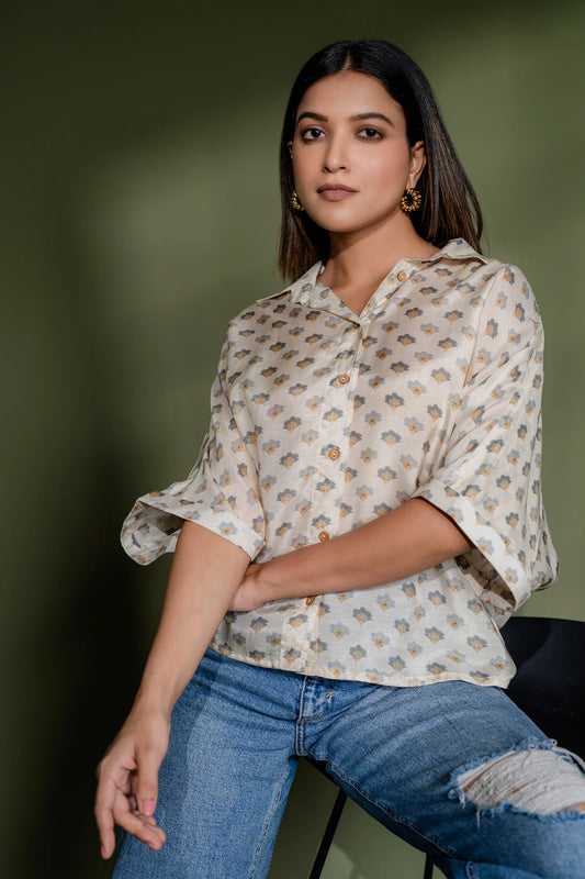 Printed Muslin Resort Style Shirt