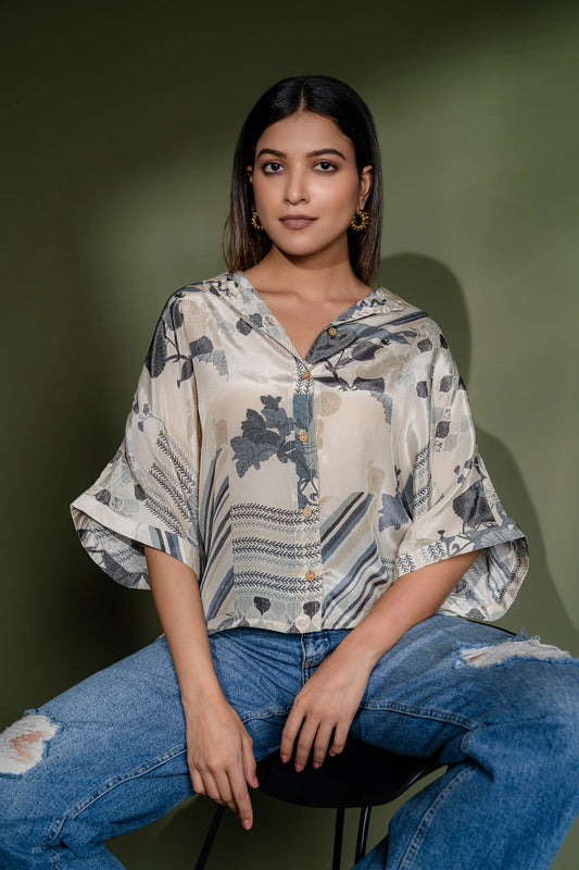 Printed Natural Crepe Casual Shirt