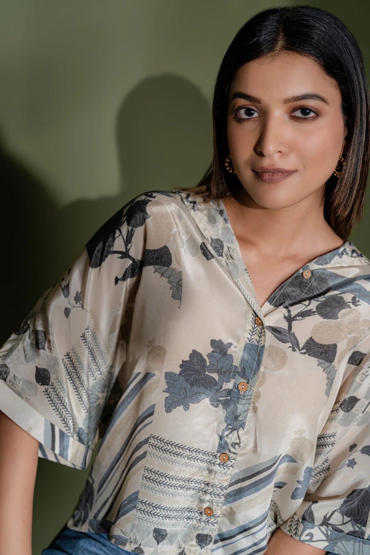 Printed Natural Crepe Casual Shirt