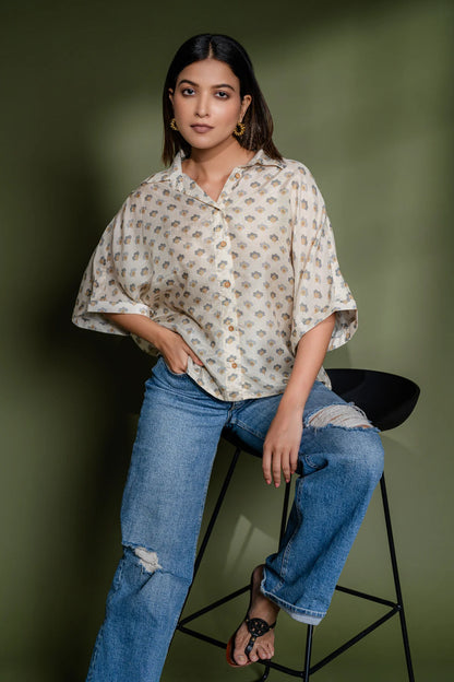 Printed Muslin Resort Style Shirt