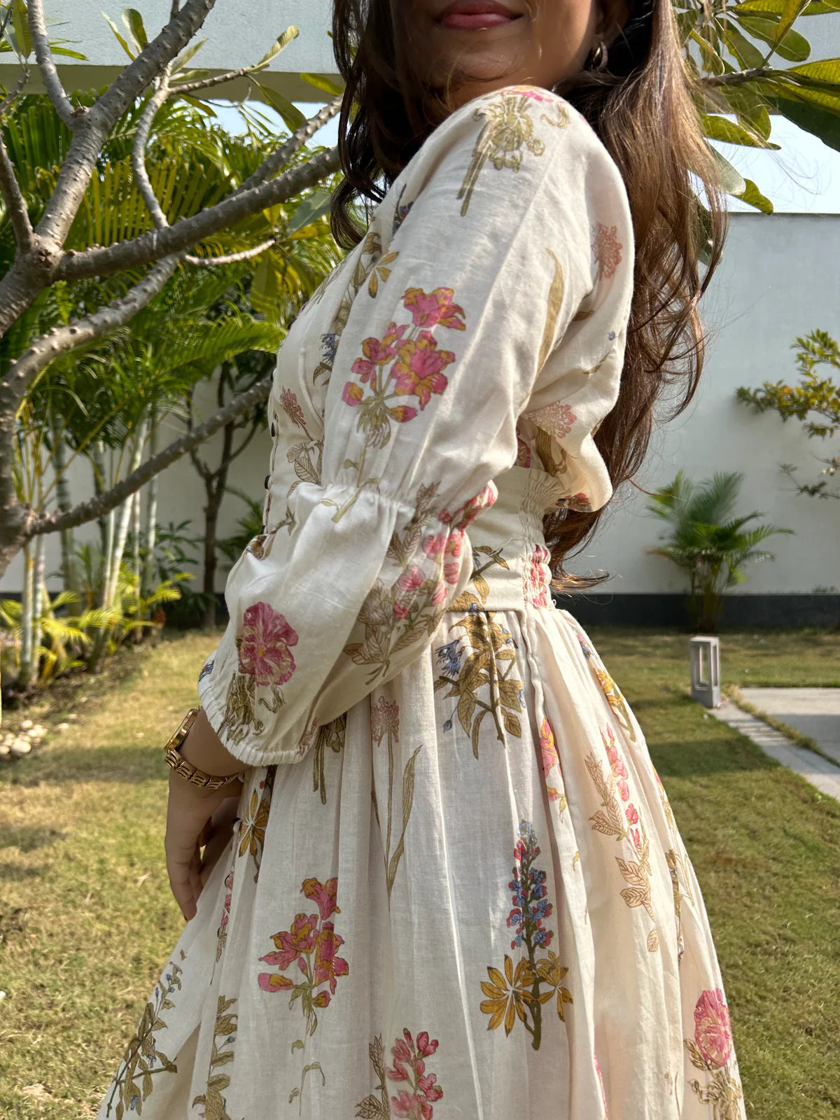 Neutral Breeze Pure Cotton Summer Dress