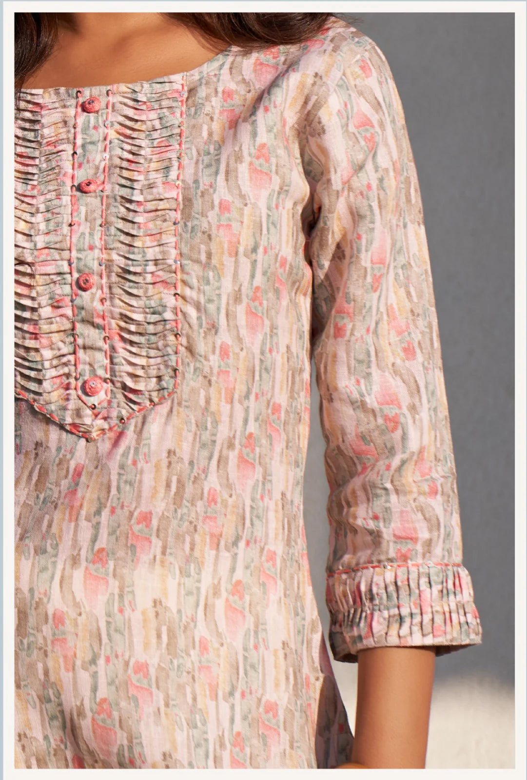 Printed Cotton Linen Comfort Kaftan