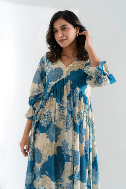 Tropical Escape Viscose Muslin Dress