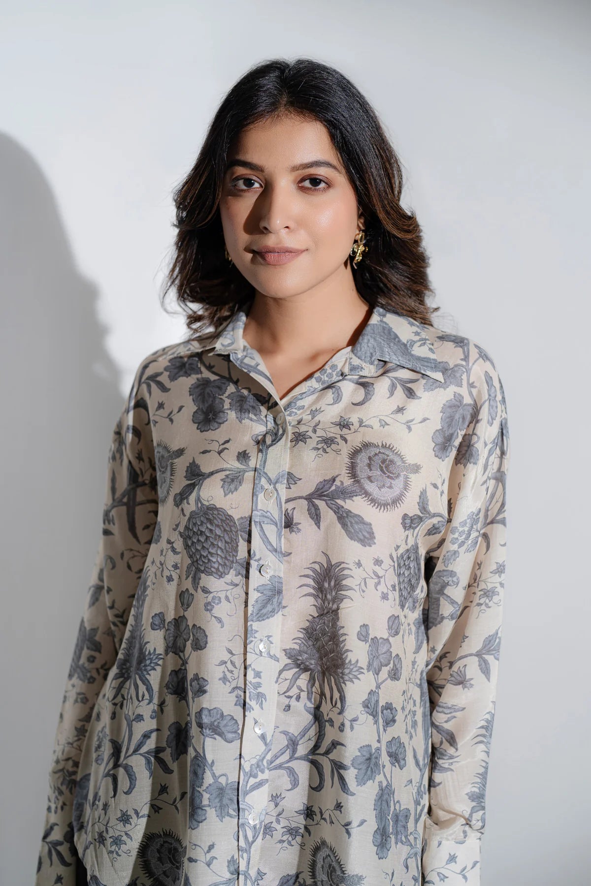 Minimal Grey Muslin Casual Shirt