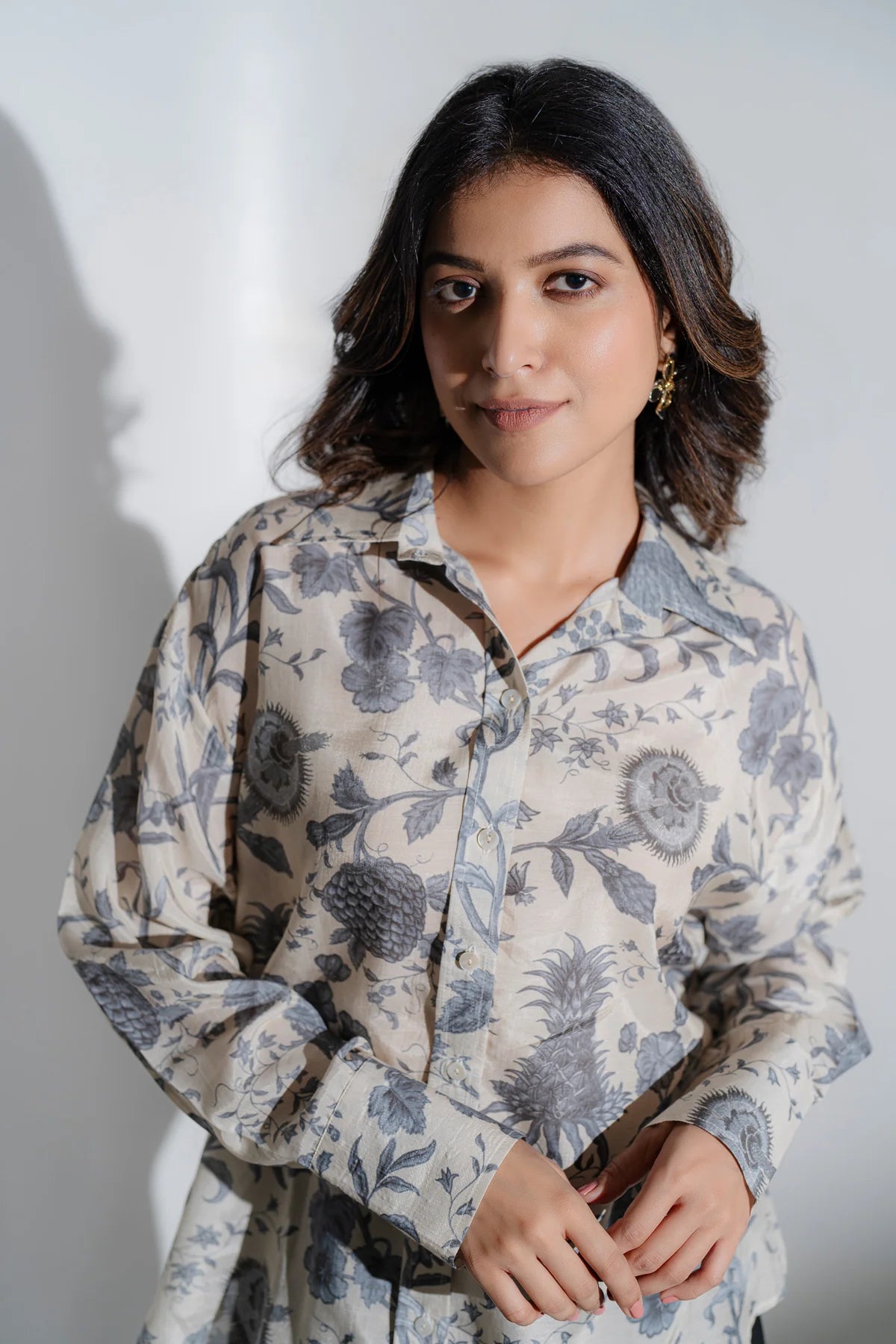 Minimal Grey Muslin Casual Shirt