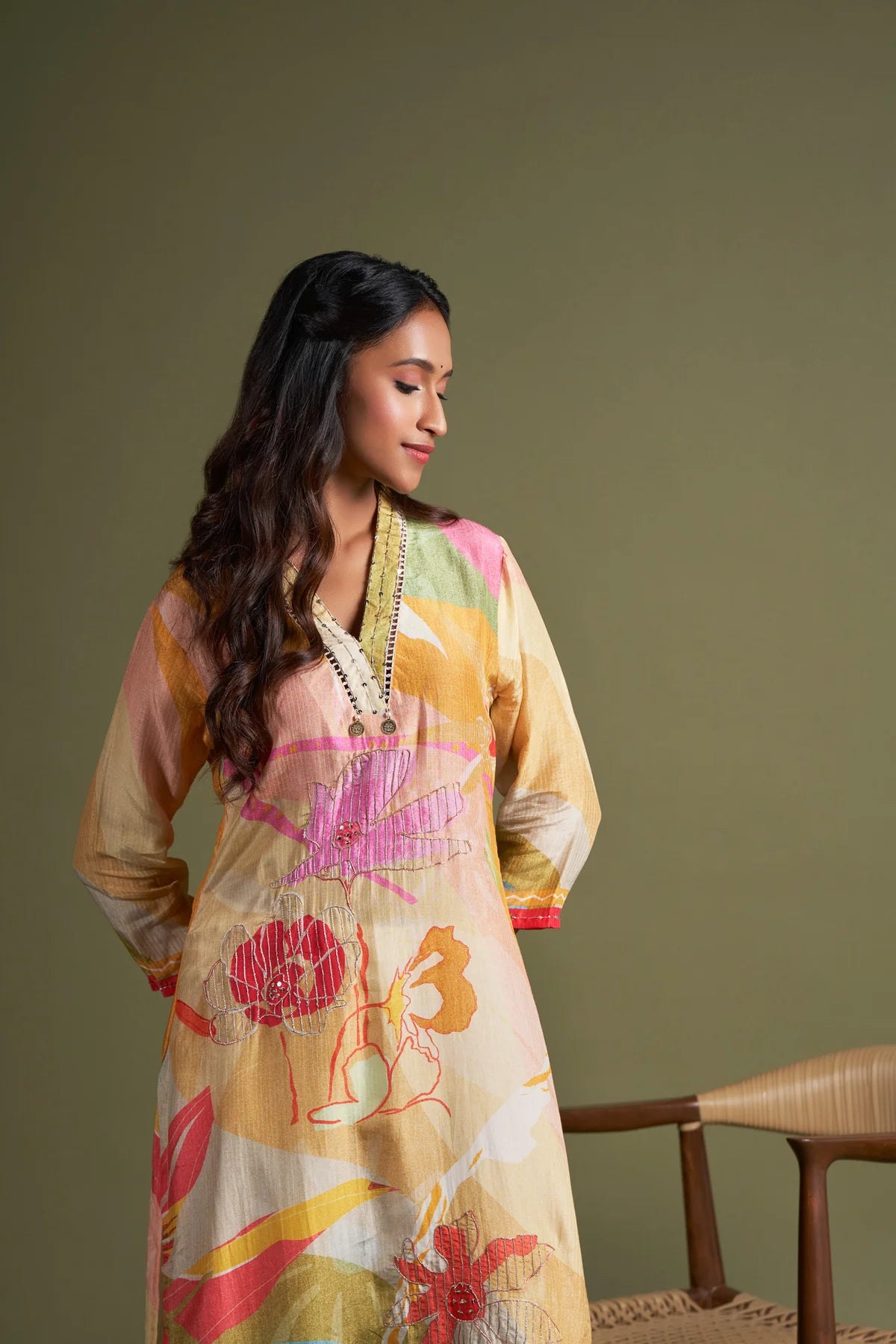 Elegant Off-White Textured Muslin Kaftans with Embroidery