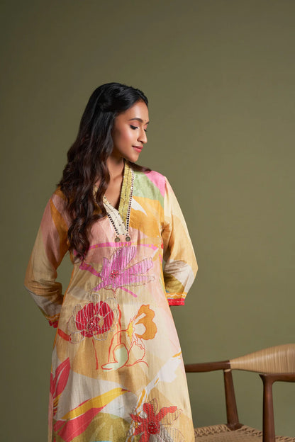 Elegant Off-White Textured Muslin Kaftans with Embroidery
