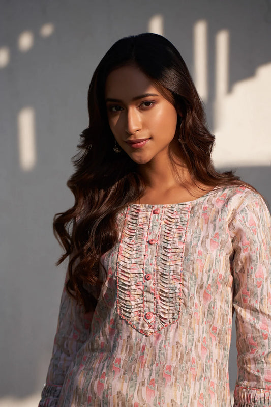 Printed Cotton Linen Comfort Kaftan