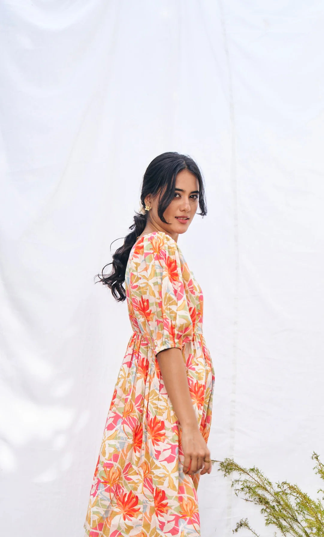 Botanical Charm Flare Mini Dress