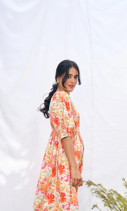 Botanical Charm Flare Mini Dress