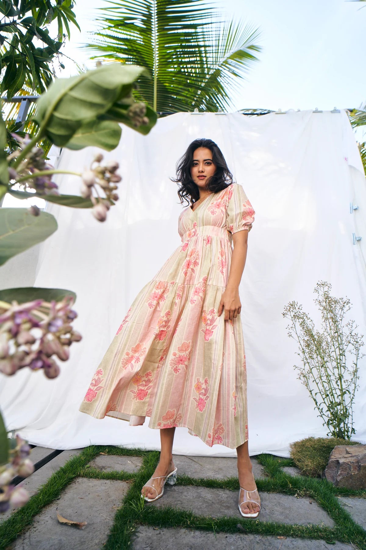 Nature Bloom Cotton Midi Dress