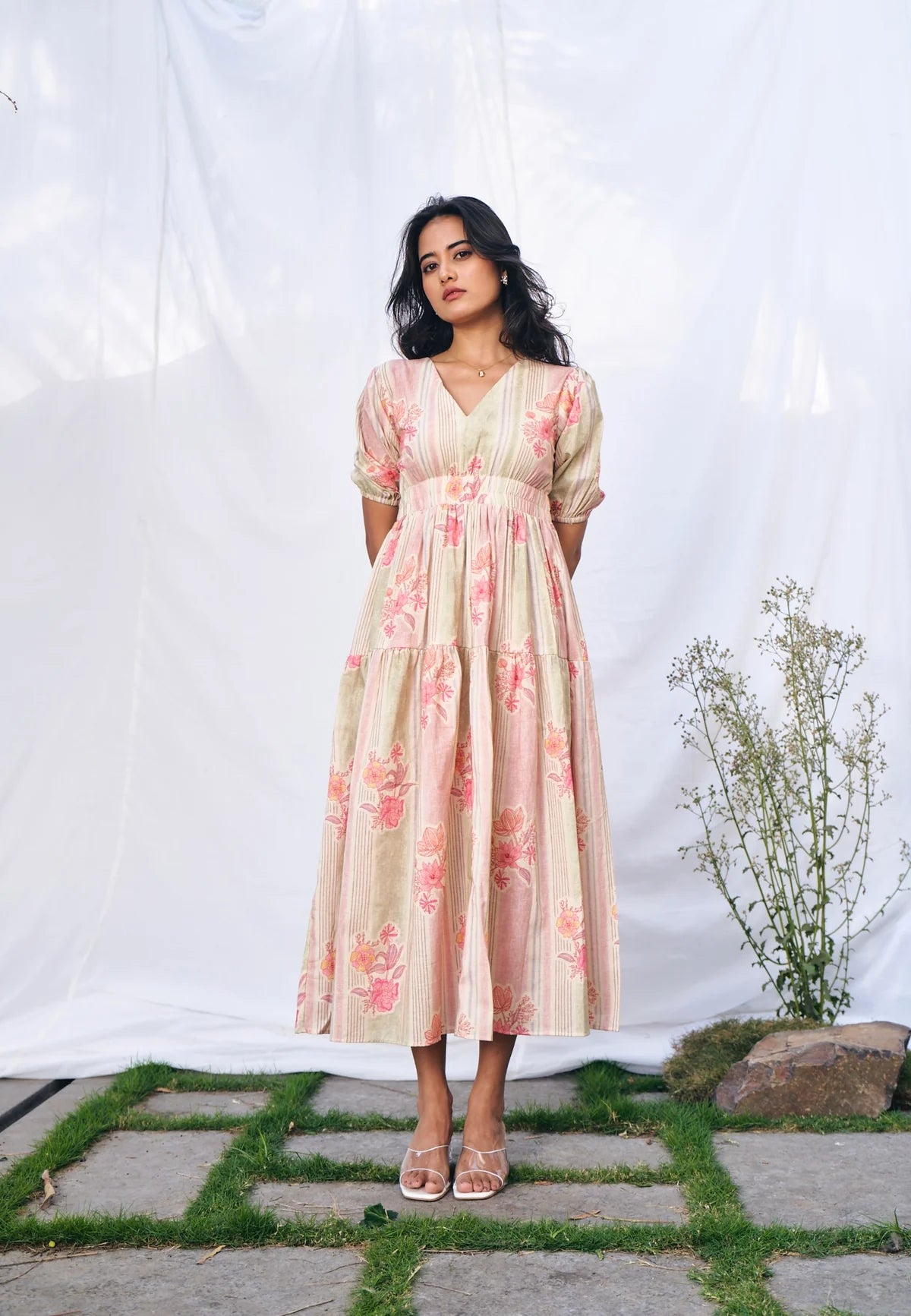 Nature Bloom Cotton Midi Dress