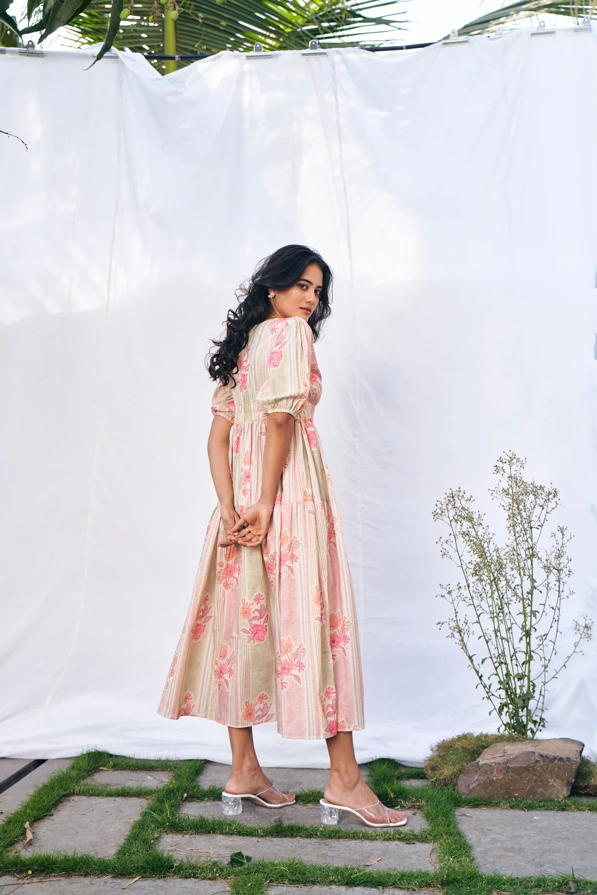 Nature Bloom Cotton Midi Dress