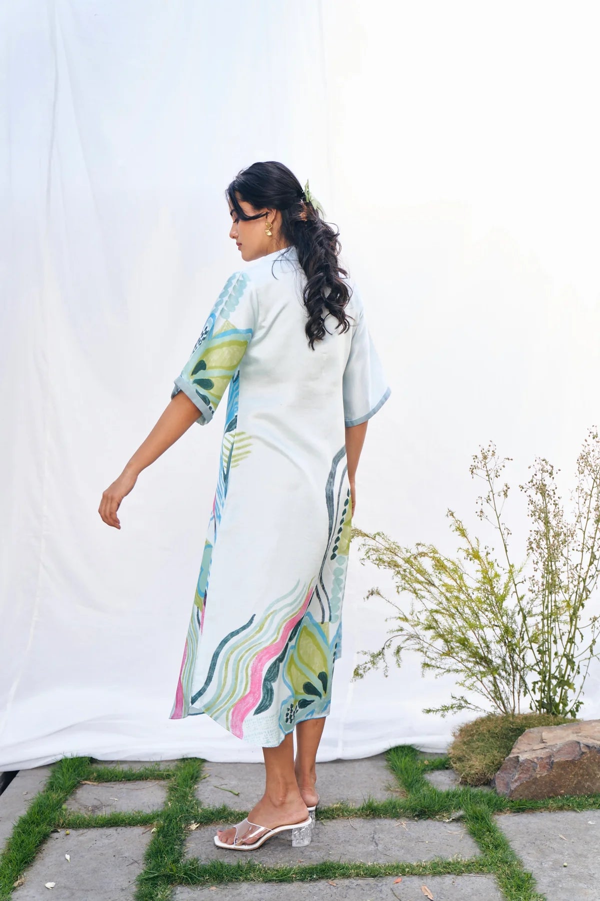 Artistic Stroke Inspired Midi Dress