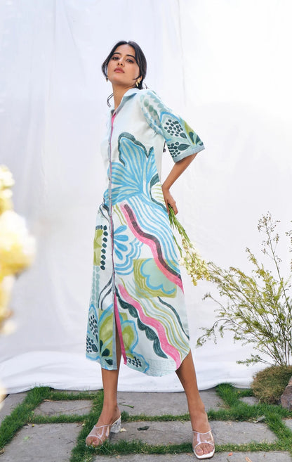 Artistic Stroke Inspired Midi Dress