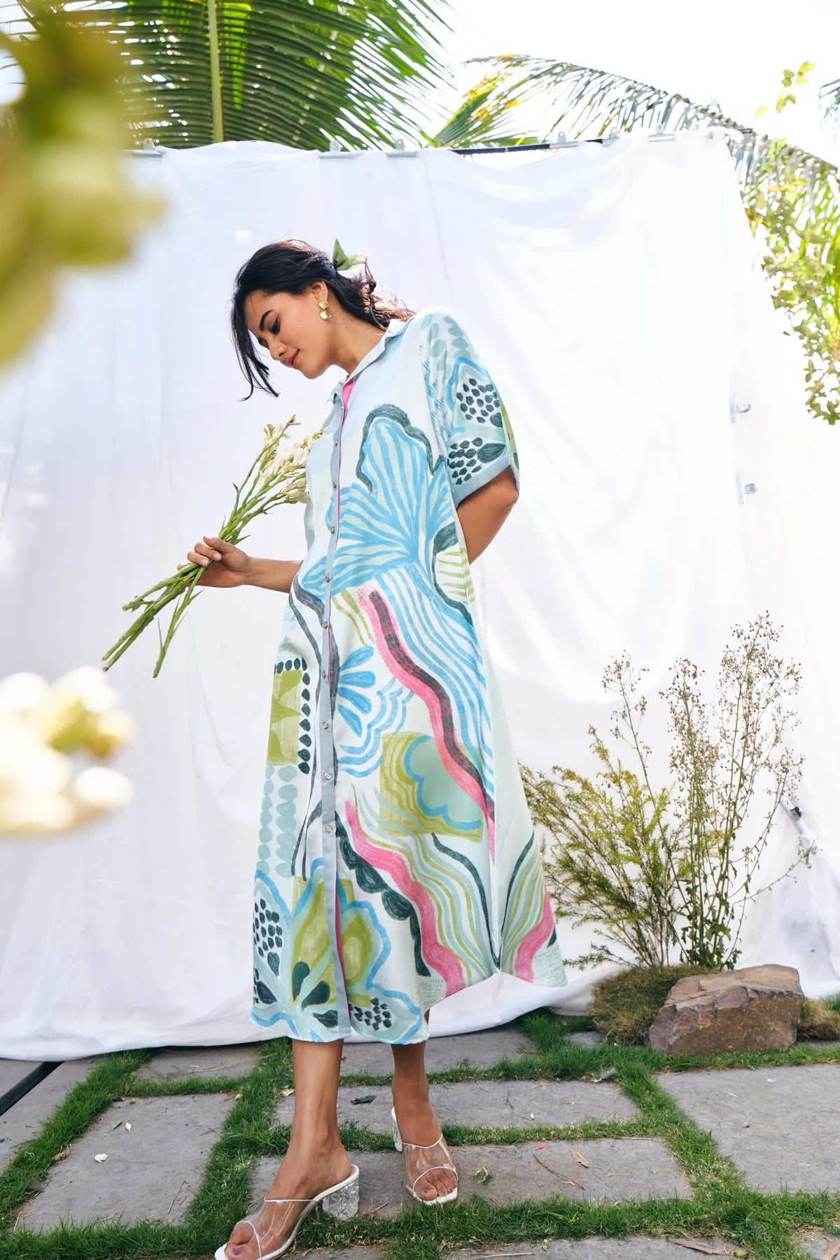 Artistic Stroke Inspired Midi Dress