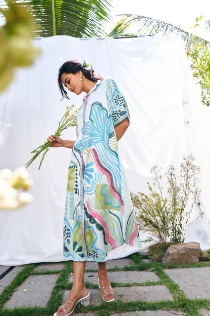 Artistic Stroke Inspired Midi Dress