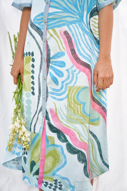 Artistic Stroke Inspired Midi Dress