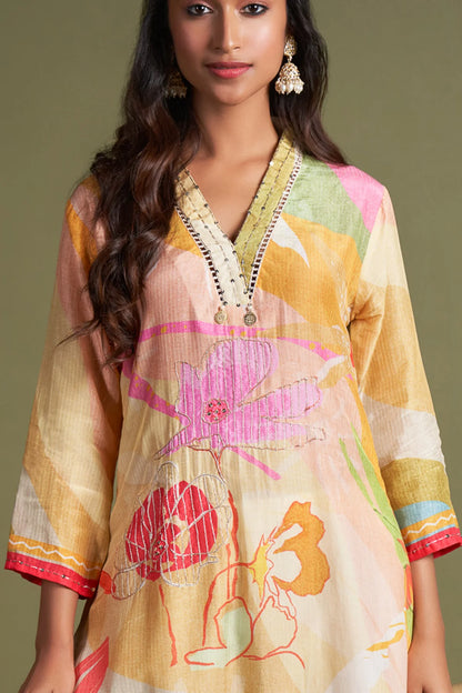 Elegant Off-White Textured Muslin Kaftans with Embroidery